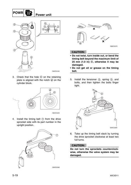 Yamaha F100A F100X Outboard Service Manual sample page from service manual