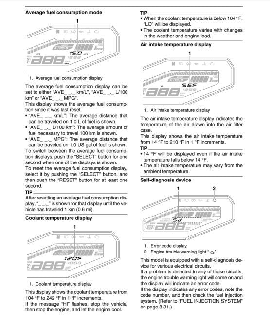 Yamaha MT09 FZ09 Motorcycle Service Manual sample page with technical illustrations
