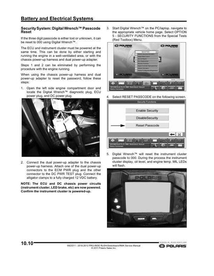 Polaris RUSH 600 800 Snowmobile Service Manual sample page from the repair manual