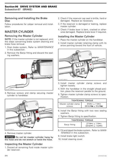 Lynx XTerrain Series 600 850 Snowmobile Service Manual sample page with technical illustrations