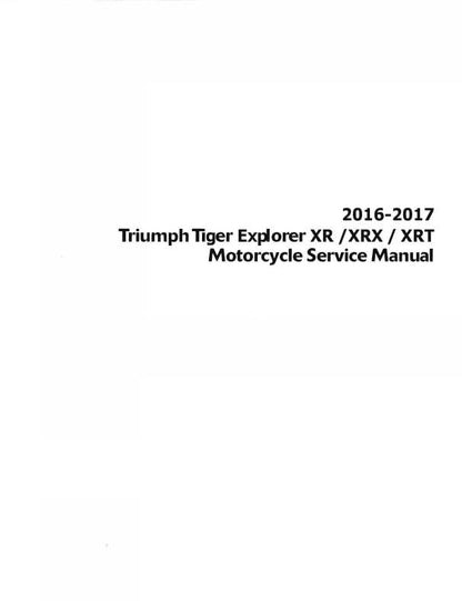Triumph Tiger Explorer XR XRX XRT Service Manual factory service manual title page