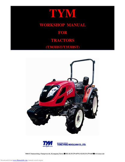 TYM T303 T353 HST Compact Tractor Service Manual factory service manual title page