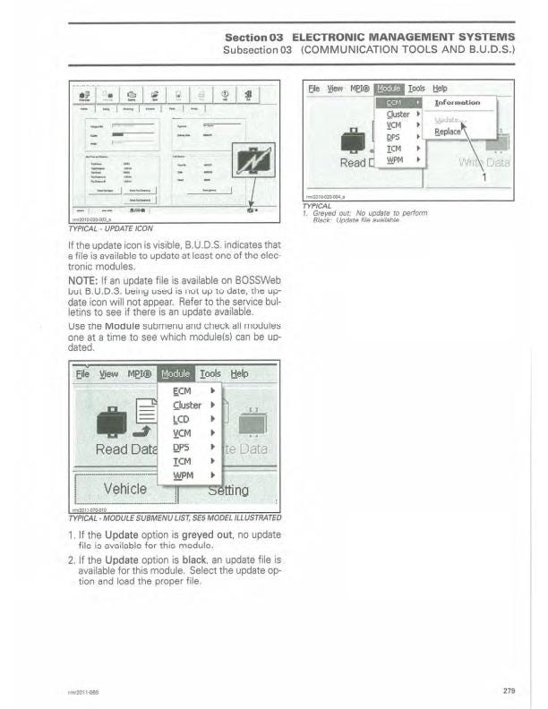 Can Am Spyder RT RTS Service Manual sample page showing repair procedures