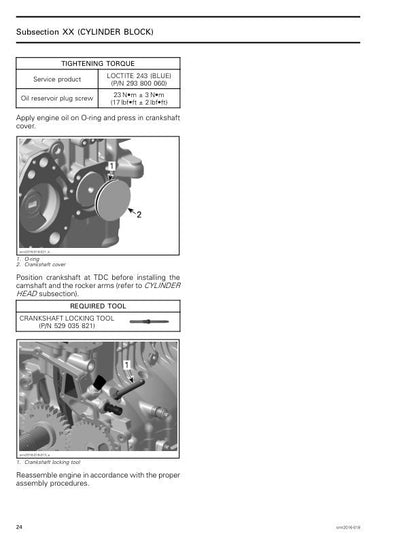 Sea-Doo GTX RXP RXT Supercharged Service Manual table of contents