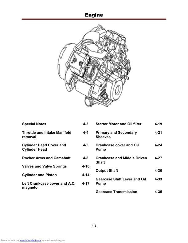 HiSun HS800 UTV Service Manual sample page with technical illustrations