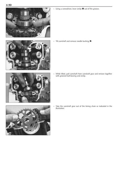 KTM 400 520 620 640 660 LC4 Engine Service Manual sample page showing repair procedures