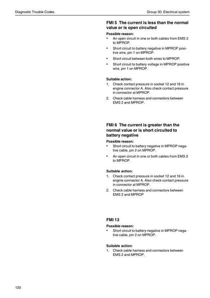 Volvo Penta TAD 650 660 734 750 760 Service Manual sample page with service data and tables
