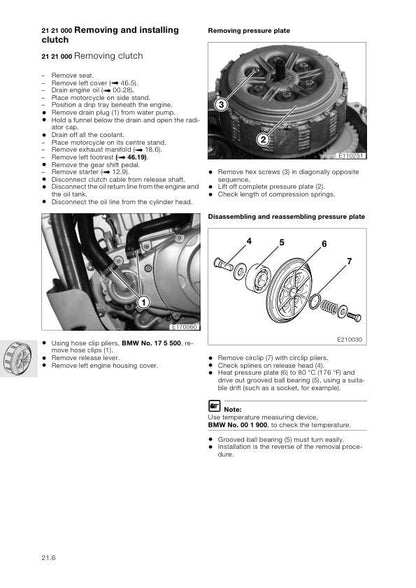 BMW F 650 GS Dakar Motorcycle Service Manual sample page showing repair procedures