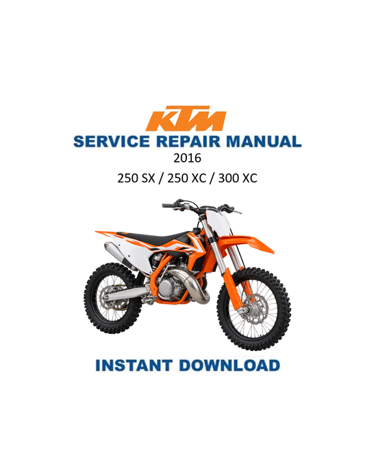 KTM 250 SX 300 XC 2016 service manual PDF