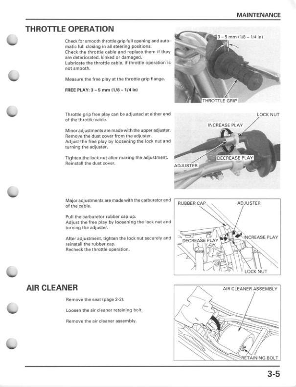 Honda CR 125 R Motorcycle Service Manual sample page from service manual
