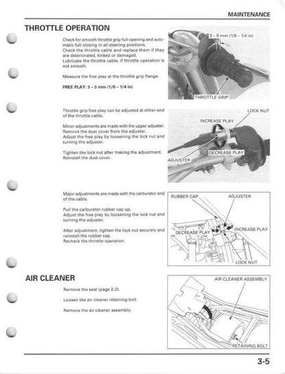 Honda CR 125 R Motorcycle Service Manual sample page from service manual