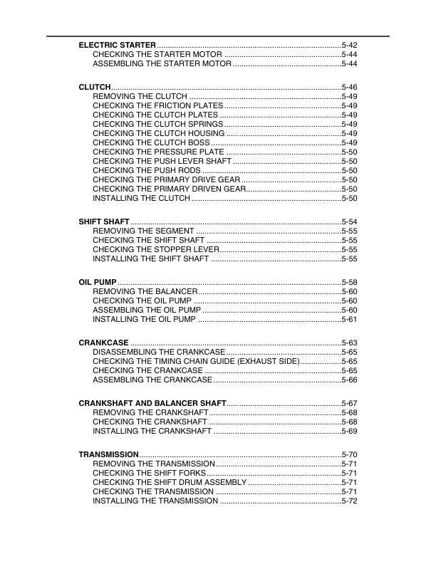 Yamaha YZ 450 FN Motorcycle Service Manual sample page with technical illustrations