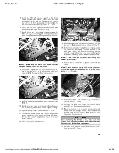 Arctic Cat F M Z1 Crossfire Bearcat Snowmobile Service Manual sample page with diagrams and specifications