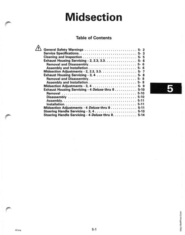 Johnson Evinrude 2 - 8 HP Outboard Service Manual sample page with technical illustrations