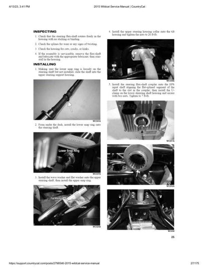 Arctic Cat Wildcat UTV Service Manual sample page from service manual