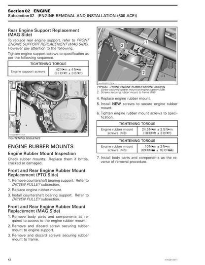 Skidoo Skandic 600 900 Snowmobile Service Manual sample page with technical illustrations