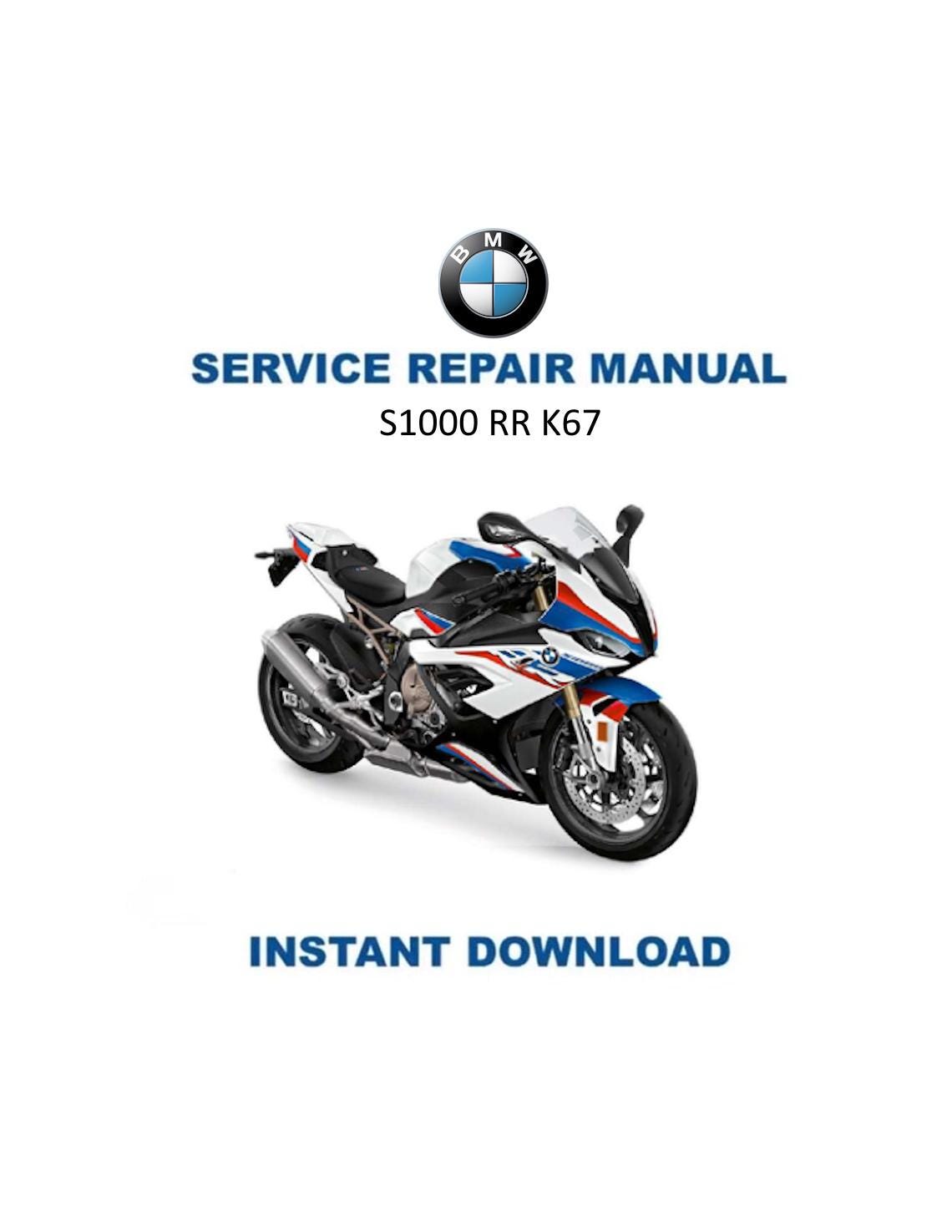 BMW S1000 RR K67 Motorcycle Service Manual 2019-2023 - Service Manual PDF Instant Download