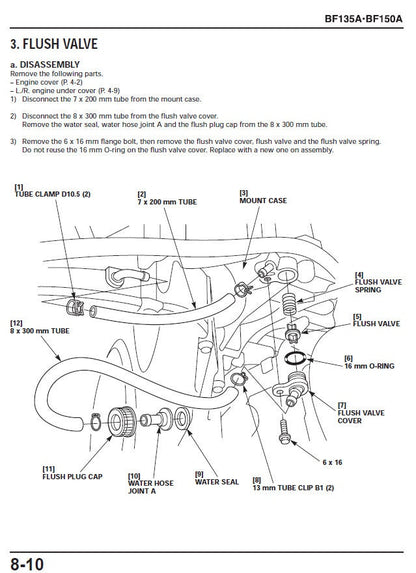 Honda BF135A BF150A Outboard Service Manual sample page from the repair manual