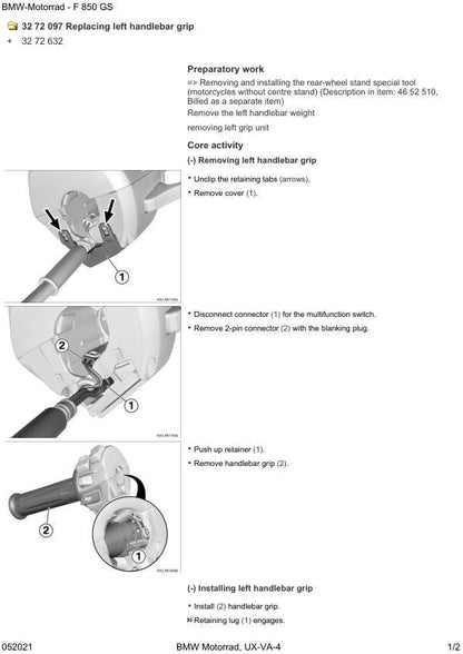 BMW F850 GS K81 Motorcycle Service Manual sample page from the repair manual