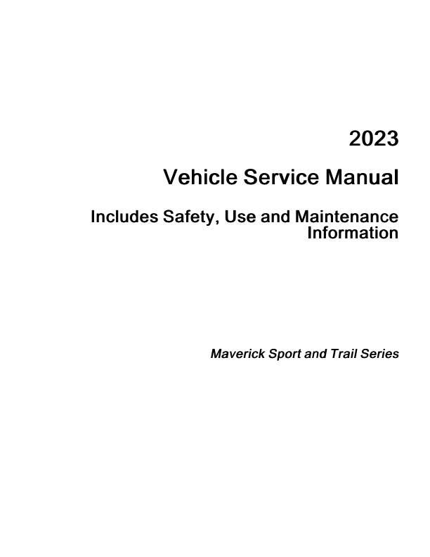 Can-Am Maverick 1000 Sport Trail UTV Service Manual factory service manual title page