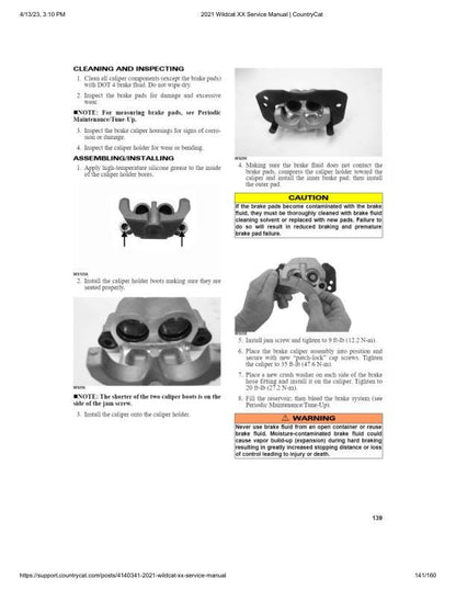Arctic Cat Wildcat XX UTV Service Manual sample page showing schematics and diagrams