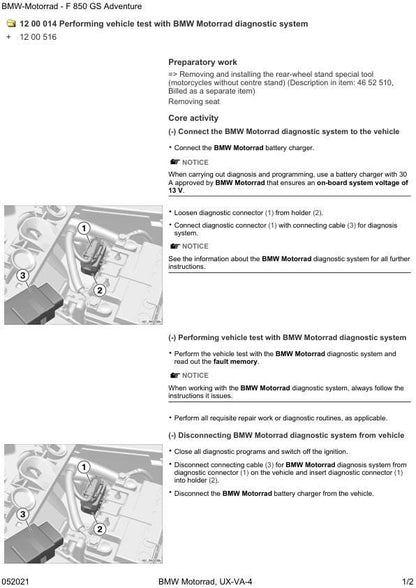 BMW F 850 GS Adventure K82 Service Manual sample page from service manual