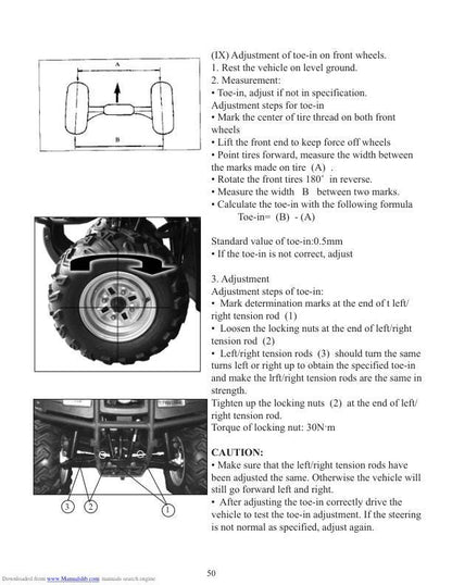 Baja WD250U Wilderness Trail Service Manual sample page with technical illustrations