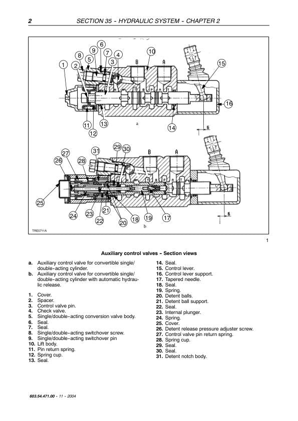 New Holland TD 60 70 80 90 95 Tractor Service Manual sample page showing schematics and diagrams