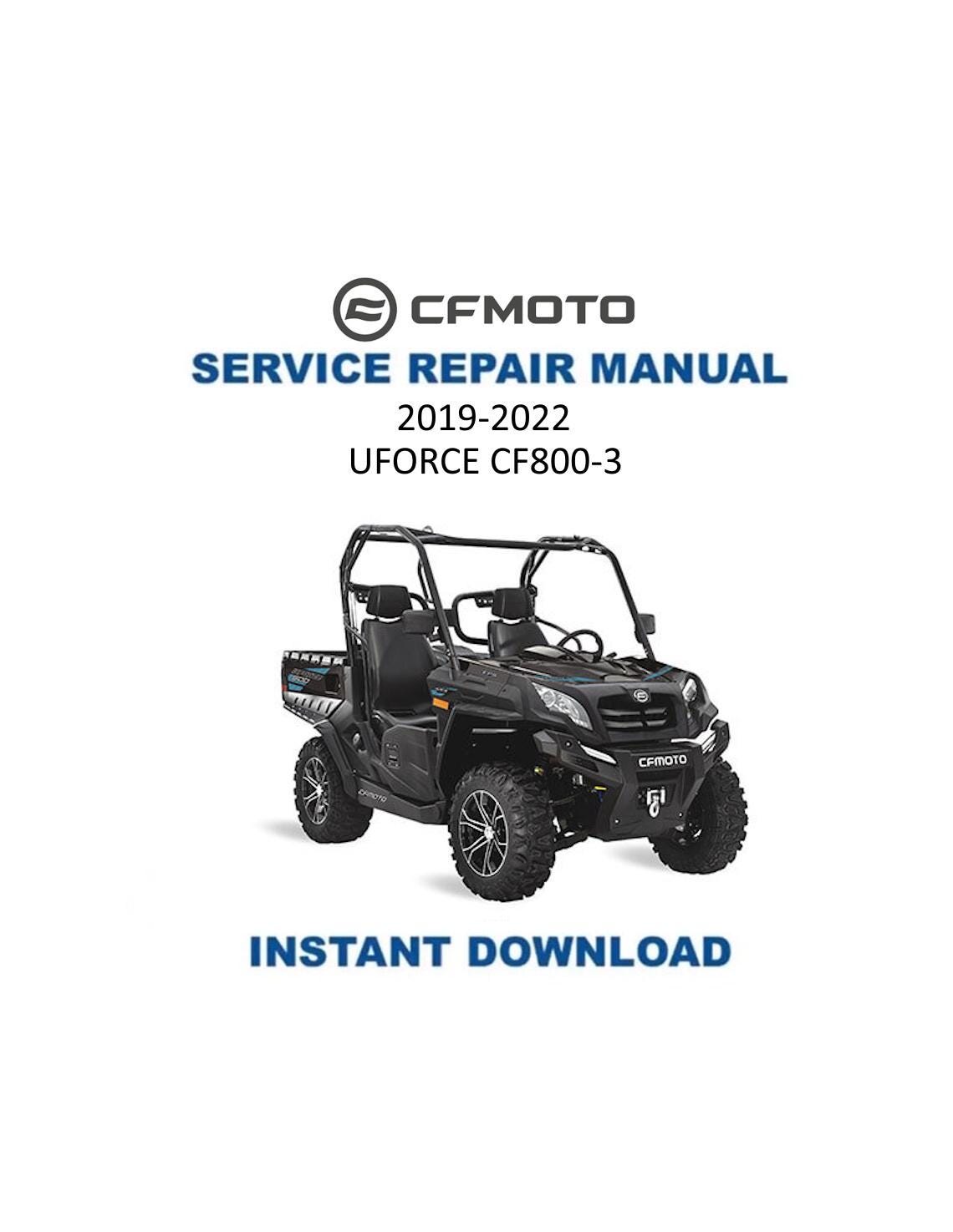 CFMOTO UFORCE 800 UTV Service Manual 2019-2022 - Service Manual PDF Instant Download
