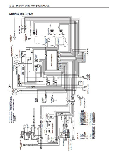 Suzuki DF40 DF50 Outboard Service Manual sample page with diagrams and specifications