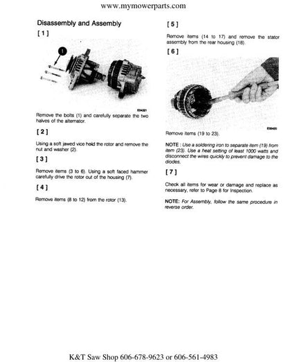 Cub Cadet 7000 7200 7232 7260 7300 Tractor Service Manual sample page with service data and tables