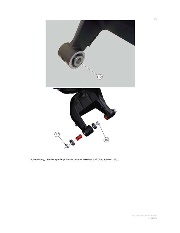 Ducati Monster 1200 Motorcycle Service Manual sample page showing repair procedures