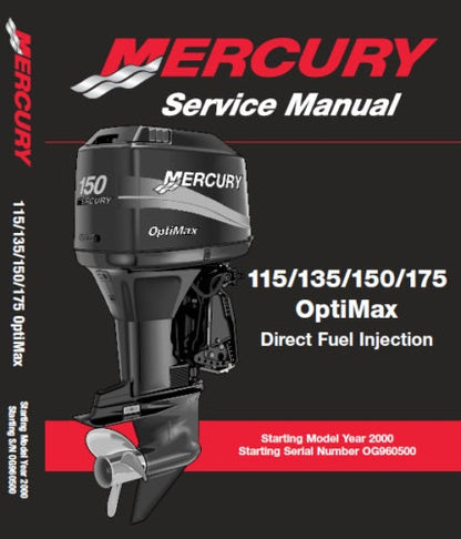 Mercury Optimax 115 135 150 175 Outboard Service Manual factory service manual title page
