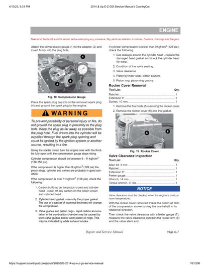 EZGO Fleet Freedom Shuttle TXT Gas Golf Cart Service Manual sample page from service manual