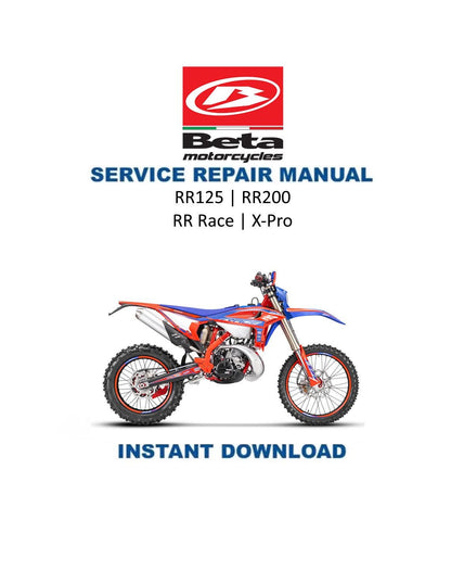 Beta Motorcycle RR Race X-Pro 125 200 Service Manual 2025-2026 - Service Manual PDF Instant Download