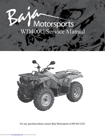 Baja Wilderness Trail WD400U ATV Service Manual factory service manual title page