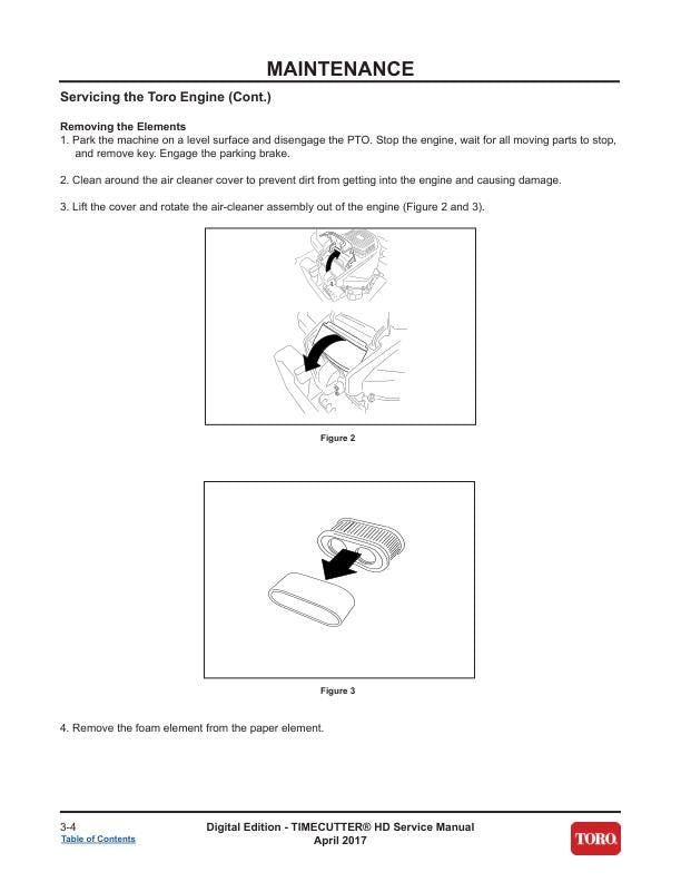 Toro Timecutter HD 75201 75202 75203 75210 75211 75212 74864 Service sample page from service manual