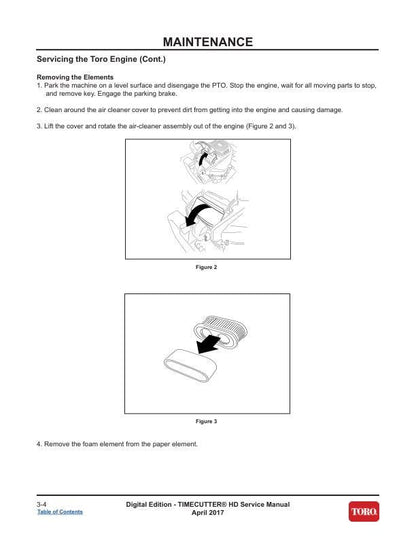 Toro Timecutter HD 75201 75202 75203 75210 75211 75212 74864 Service sample page from service manual