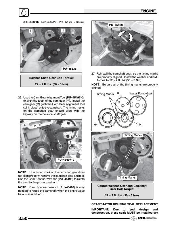 Polaris Sportsman 600 ATV Service Manual sample page showing repair procedures
