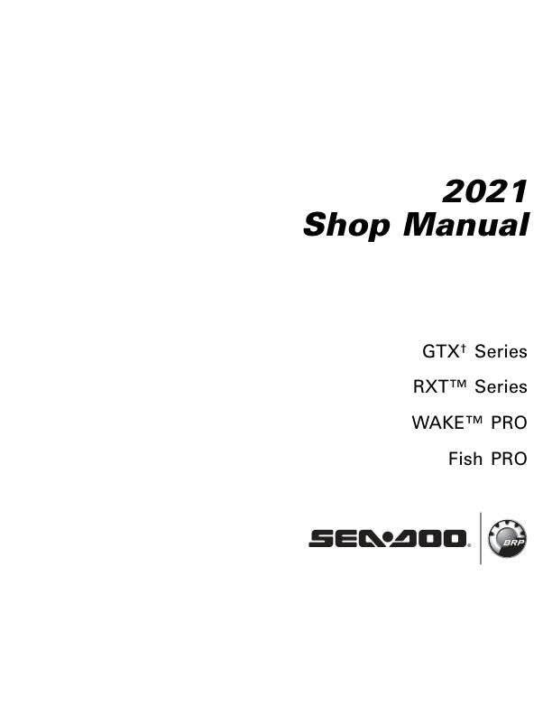 Sea-Doo GTX RXT Wake Pro Fish Pro Service Manual factory service manual title page