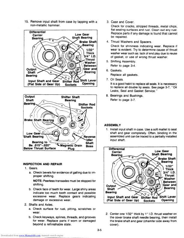 Cub Cadet 1050 1204 1210 Garden Tractor Service Manual sample page with service data and tables