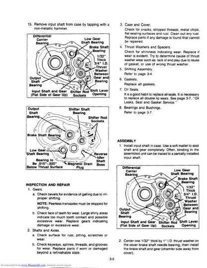Cub Cadet 1050 1204 1210 Garden Tractor Service Manual sample page with service data and tables