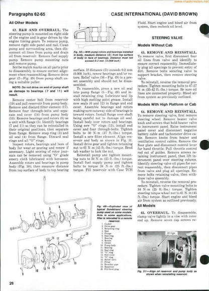 Case 1190 Wheel Loader Service Manual sample page showing repair procedures