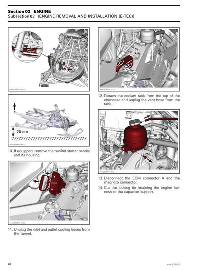 Skidoo Grand Touring 600 900 Snowmobile Service Manual sample page with technical illustrations