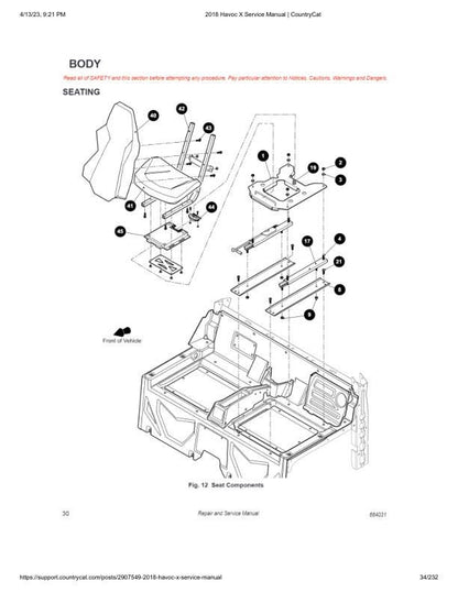 Arctic Cat Havoc X UTV Service Manual sample page from service manual