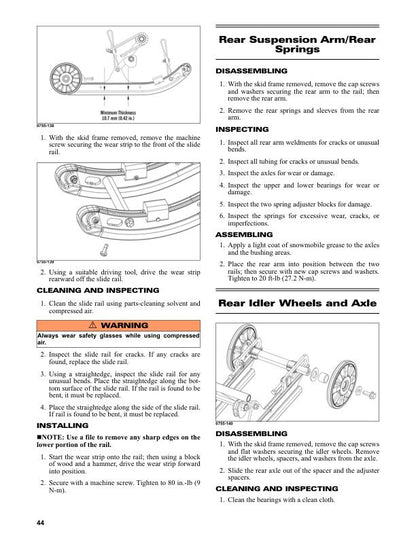 Arctic Cat ZR 200 Snowmobile Service Manual sample page showing repair procedures