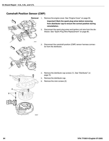 Volvo Penta 4.3 5.0 5.7 8.1 GXi OSi Gi Engine Service Manual sample page showing repair procedures