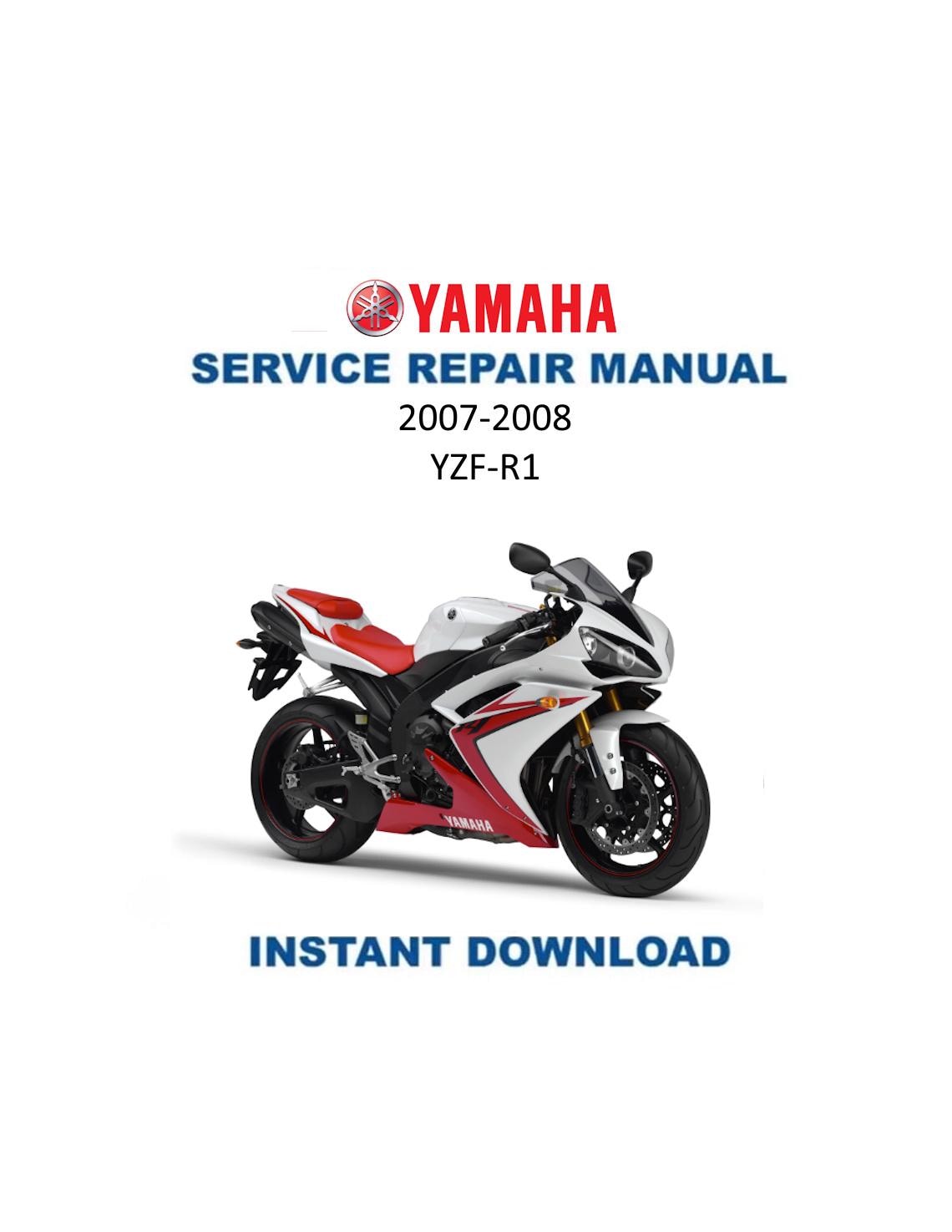 Yamaha YZF-R1 Motorcycle Service Manual 2007-2008 - Service Manual PDF Instant Download