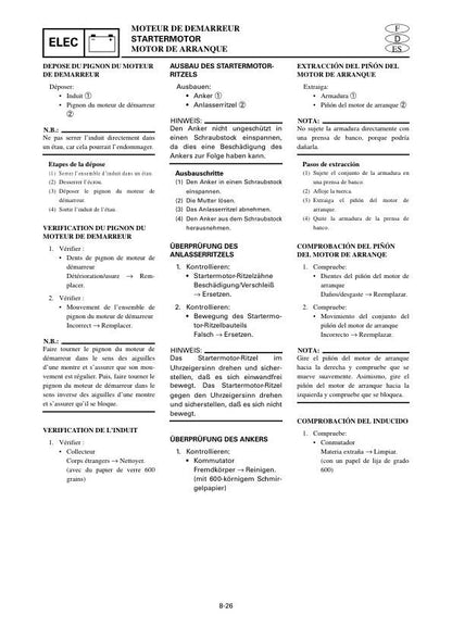 Yamaha F40 Outboard Service Manual sample page from service manual