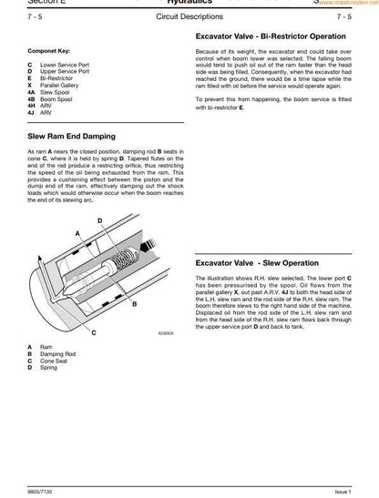 JCB 2CX Backhoe Loader Service Manual sample page with technical illustrations